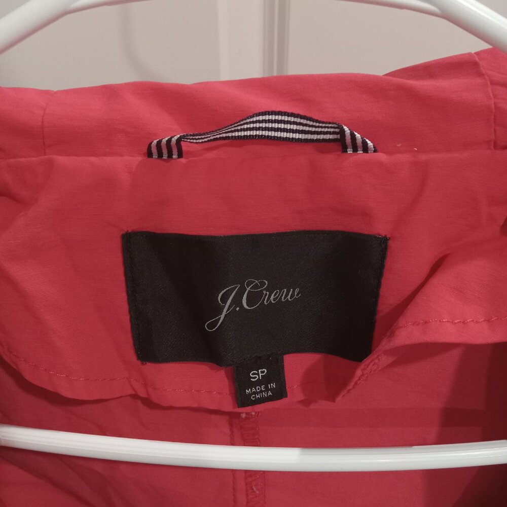 GREAT BRIGHT RED J.CREW SMALL PETITE PERFECT RAIN JACKET - Picture 3 of 4